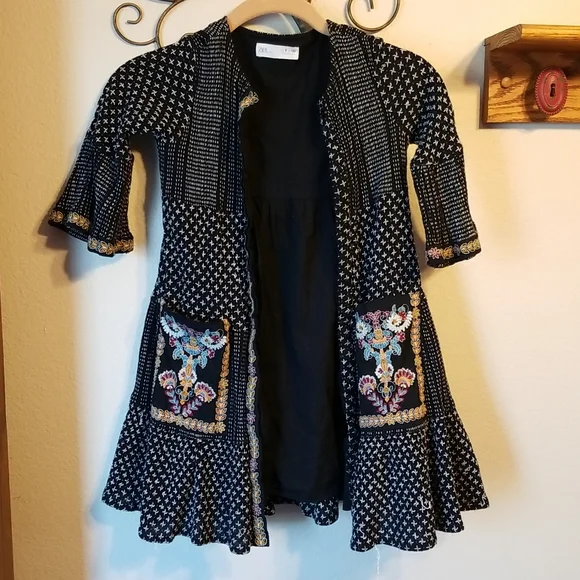 Zara | Dresses | Zara Kids Embroidered Flounce Jacket Dress | Poshmark